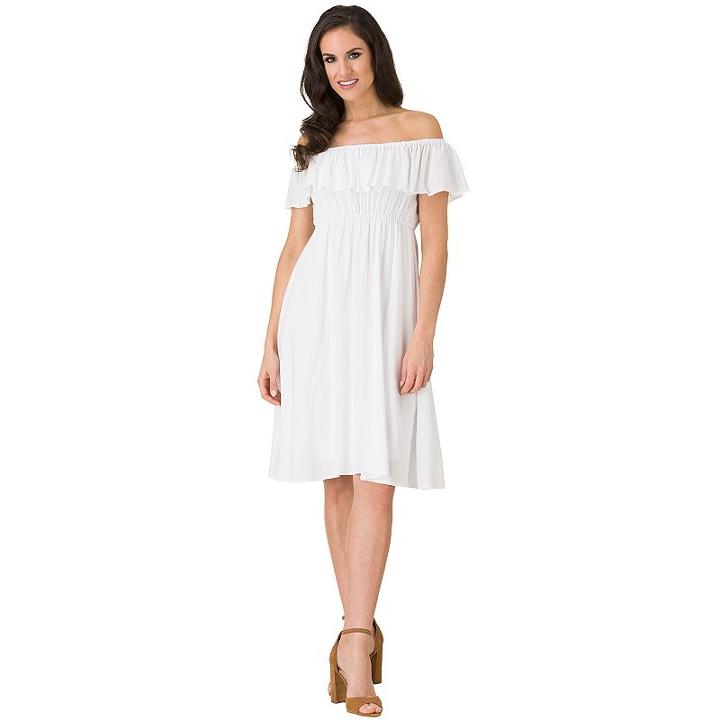 Women's Haggar Ruffle Off-the-shoulder Dress, Size: Small, White Oth