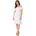 Women's Haggar Ruffle Off-the-shoulder Dress, Size: Small, White Oth