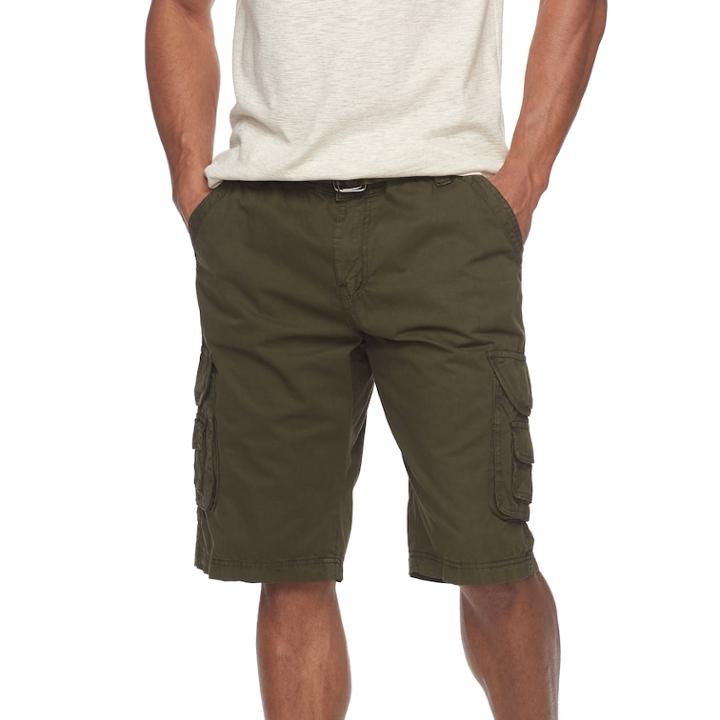 Men's Rawx Regular-fit Belted Cargo Shorts, Size: 38, Med Purple