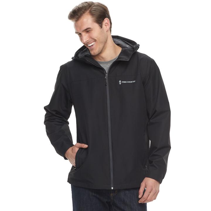 Big & Tall Free Country Waterproof Dobby Hooded Rain Jacket, Men's, Size: 2xb, Oxford