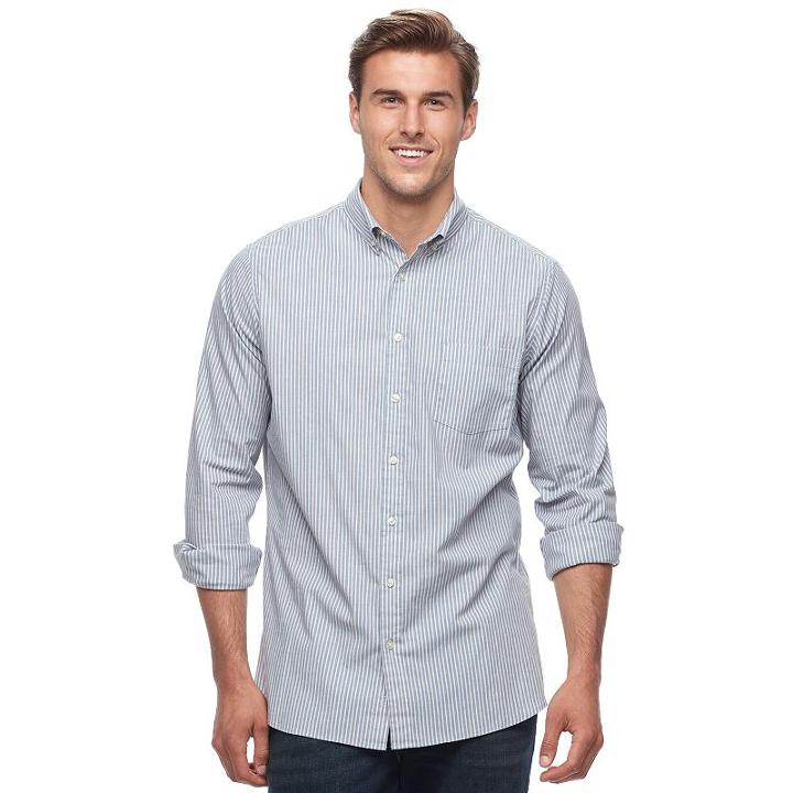 Big & Tall Sonoma Goods For Life Flexwear Modern-fit Button-down Shirt, Men's, Size: 4xb, Gold
