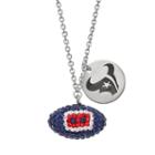 Houston Texans Crystal Sterling Silver Team Logo & Football Charm Necklace, Women's, Size: 18, Multicolor