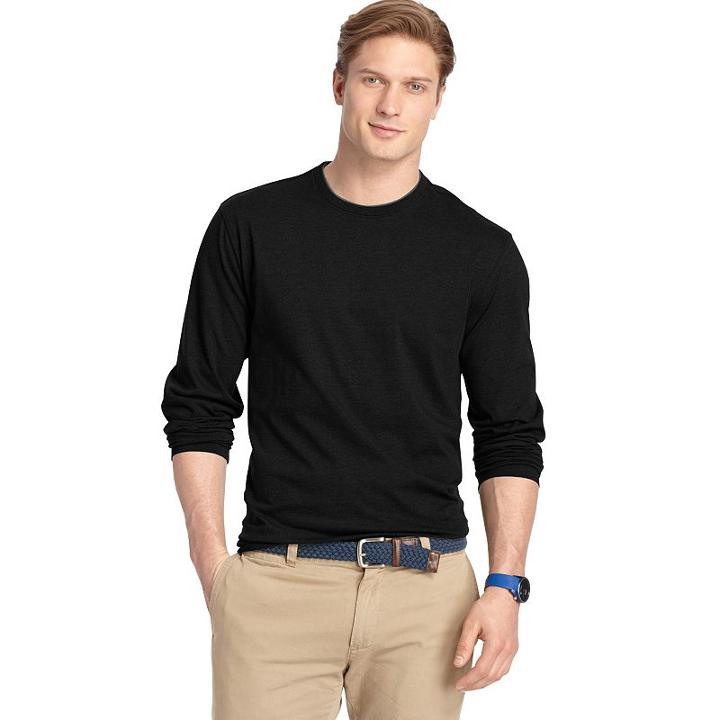 Big & Tall Izod Solid Mock-layer Tee, Men's, Size: 3xl Tall, Black