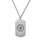 Men's Sterling Silver United States Navy Dog Tag Necklace, Grey