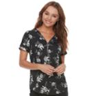 Women's Apt. 9&reg; Zipper Accent Top, Size: Xs, Black