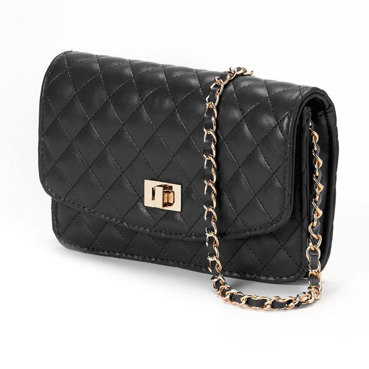 Mellow World Amanda Quilted Crossbody Wallet, Women's, Black