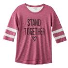 Girls 7-16 Mudd&reg; Lace Yoke Varsity Tee, Size: 12, Red