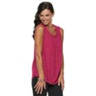 Women's Croft & Barrow&reg; Pleated Swing Tank, Size: Small, Dark Pink