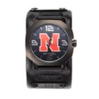 Rockwell Nebraska Cornhuskers Assassin Leather Watch - Men, Black