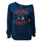 Juniors' Virginia Cavaliers Flashdance Slouch Crewneck, Teens, Size: Xl, Dark Blue