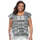 Plus Size World Unity Printed Shark-bite Tee, Women's, Size: 1xl, Oxford