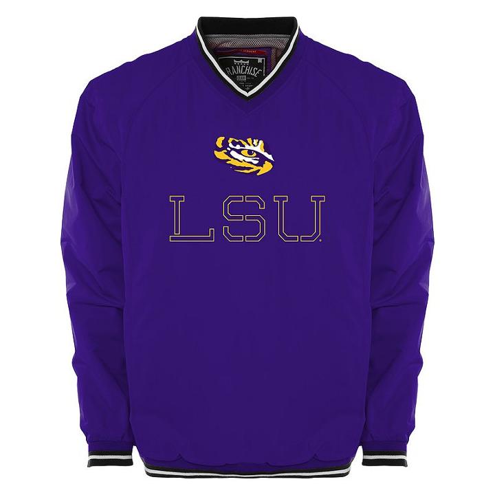 Men's Franchise Club Lsu Tigers Trainer Windshell Pullover, Size: 3xl, Purple