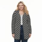 Plus Size Dana Buchman Striped Open-front Jacket, Women's, Size: 2xl, Black