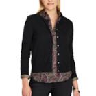 Women's Chaps Button-front Cardigan, Size: Medium, Black