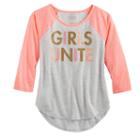Girls 7-16 & Plus Size So&reg; High-low Shine Baseball Tee, Size: 12 1/2, Light Grey