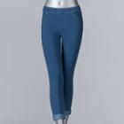 Women's Simply Vera Vera Wang Cuffed Denim Capri Leggings, Size: Medium, Blue Other