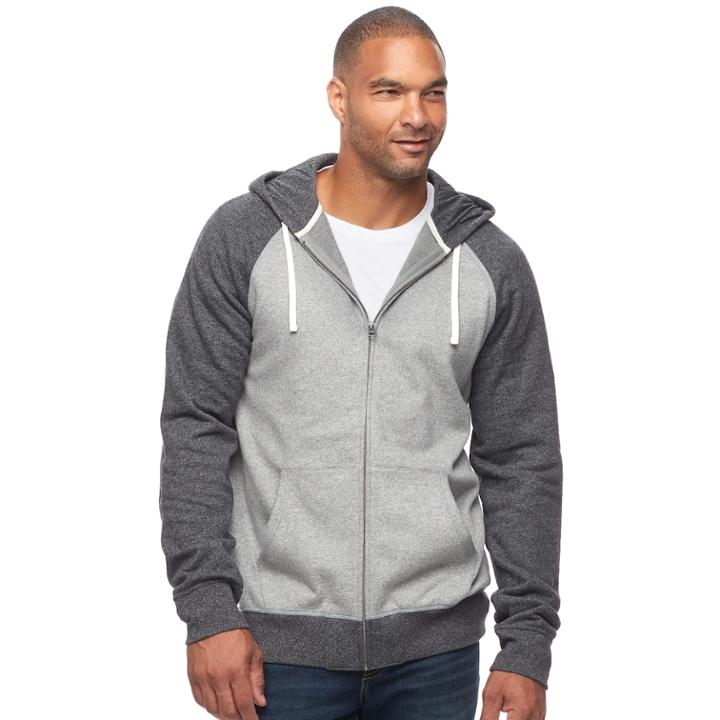 Big & Tall Sonoma Goods For Life&trade; Classic-fit Sherpa-lined Full-zip Fleece Hoodie, Men's, Size: Xxl Tall, Med Grey