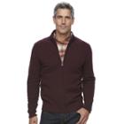 Men's Croft & Barrow&reg; True Comfort Classic-fit Full-zip Sweater, Size: Xl, Dark Red