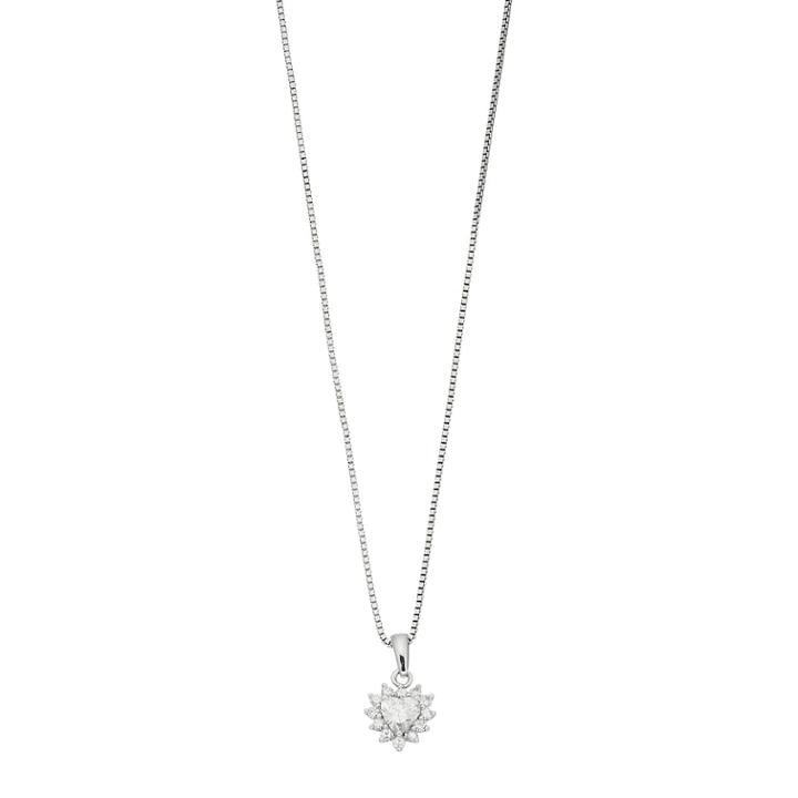 Forever Classic Sterling Silver 1/2 Carat T.w. Lab-created Moissanite Heart Pendant, Women's, Size: 18, White