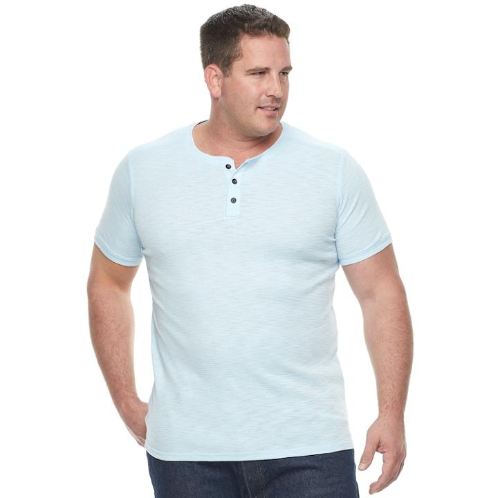Big & Tall Apt. 9&reg; Slubbed Henley, Men's, Size: Xl Tall, Light Blue