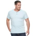 Big & Tall Apt. 9&reg; Slubbed Henley, Men's, Size: Xl Tall, Light Blue