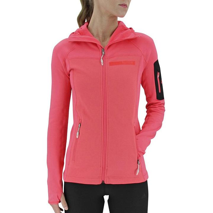 Women's Adidas Outdoor Excel Fleece Hoodie, Size: Large, Med Pink