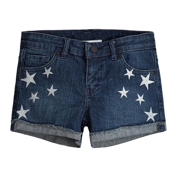 Girls 7-16 Levi's Embroidery Embellished Shorty Shorts, Size: 16, Dark Blue