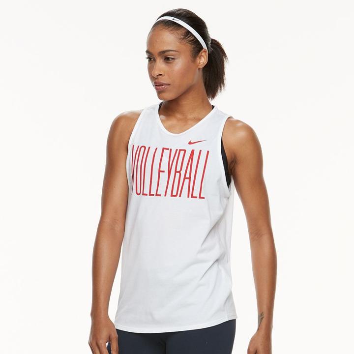 Women's Nike Dry Training Volleyball Graphic Tank, Size: Small, White