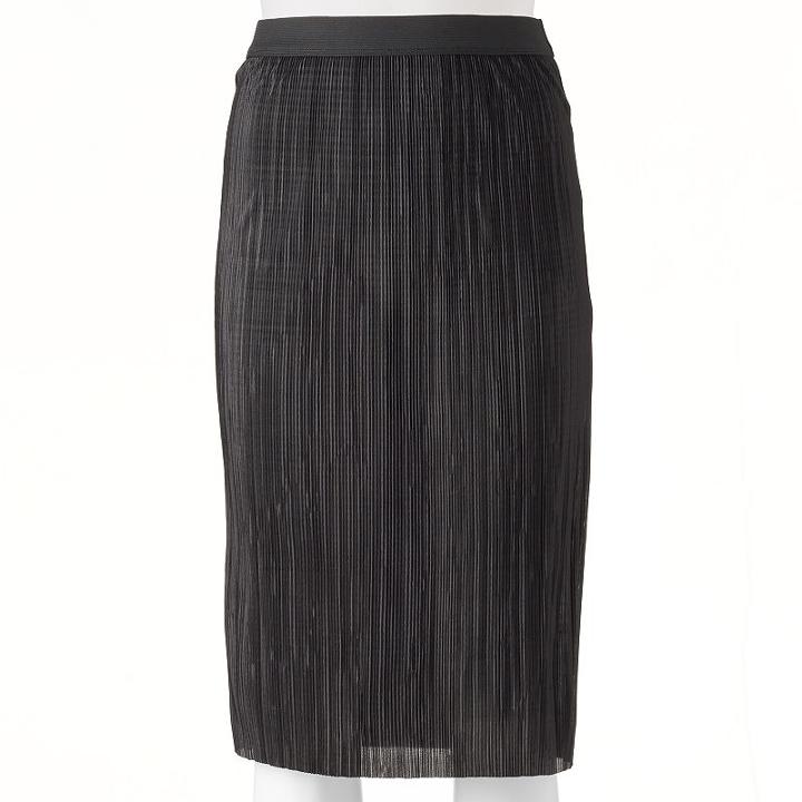 Joe B, Juniors' Pleated Midi Pencil Skirt, Girl's, Size: Xs, Black