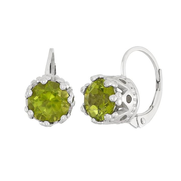 Sterling Silver Peridot Drop Earrings, Women's, Green