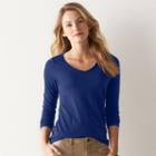 Women's Sonoma Goods For Life&trade; Essential Slubbed V-neck Tee, Size: Xxl, Dark Blue