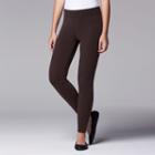 Women's Simply Vera Vera Wang Solid Brushed Leggings, Size: Small, Dark Brown