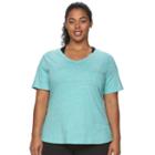Plus Size Tek Gear&reg; Easy V-neck Workout Tee, Women's, Size: 2xl, Turquoise/blue (turq/aqua)