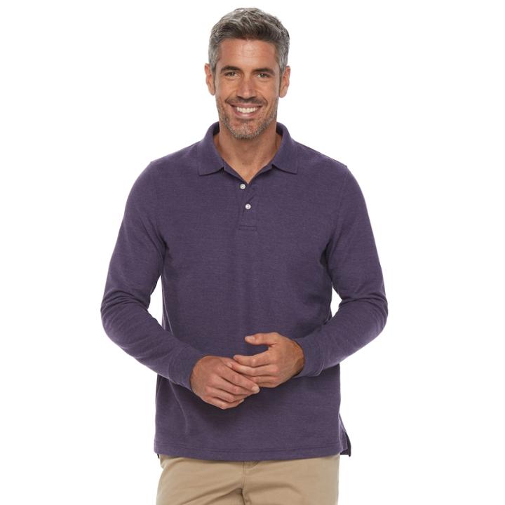 Men's Croft & Barrow&reg; Classic-fit Stretch Pique Polo, Size: Medium, Drk Purple