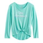 Girls 7-16 So&reg; Cozy Side Knot Tee, Size: 14, Turquoise/blue (turq/aqua)