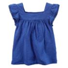 Girls 4-8 Carter's Slubbed Pom Tee, Girl's, Size: 8, Med Blue