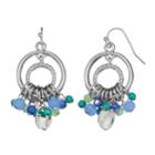 Blue Seed Bead Circle Nickel Free Drop Earrings, Women's, Multicolor