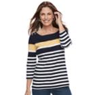 Women's Croft & Barrow&reg; Button-shoulder Boatneck Top, Size: Large, Drk Yellow