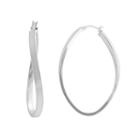Silver Classics Sterling Silver Elongated Hoop Earrings, Women's, Grey