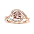 Brilliance Round Pave Ring With Swarovski Crystals, Women's, Size: 7, Med Pink