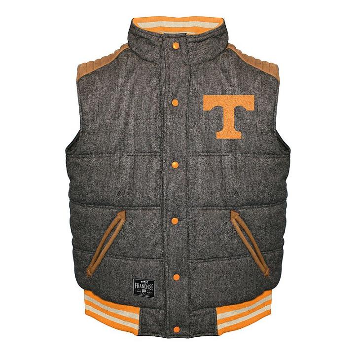 Men's Franchise Club Tennessee Volunteers Legacy Reversible Vest, Size: 4xl, Grey