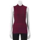 Juniors' Pink Republic Ribbed Sleeveless Mockneck Sweater, Girl's, Size: Xs, Dark Red