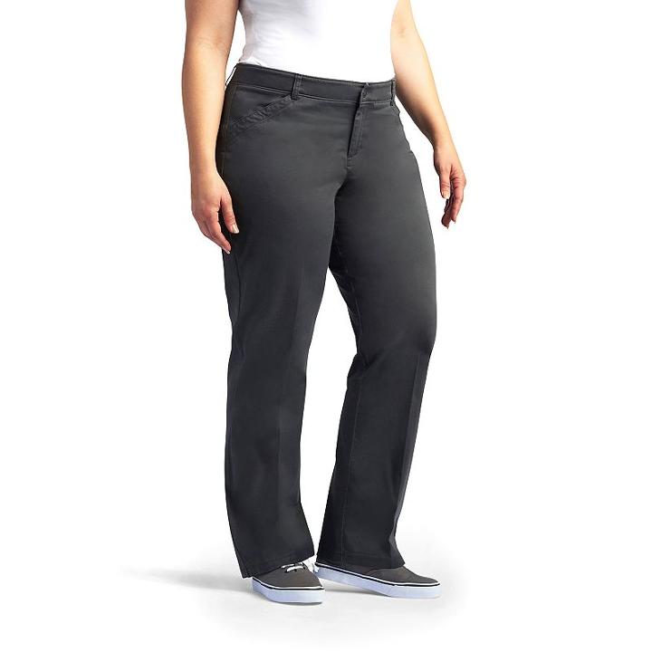 Plus Size Lee Freedom Straight-leg Pants, Women's, Size: 22 - Regular, Grey (charcoal)