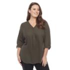 Plus Size Apt. 9&reg; Roll-tab Chiffon Tunic, Women's, Size: 1xl, Green