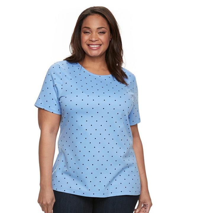 Plus Size Croft & Barrow&reg; Essential Crewneck Tee, Women's, Size: 3xl, Blue (navy)