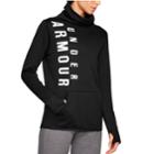 Women's Under Armour Fleece Vertical Graphic Funnel-neck Sweatshirt, Size: Medium, Black