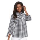 Women's Croft & Barrow&reg; Embroidered Print Shirt, Size: Small, Ovrfl Oth