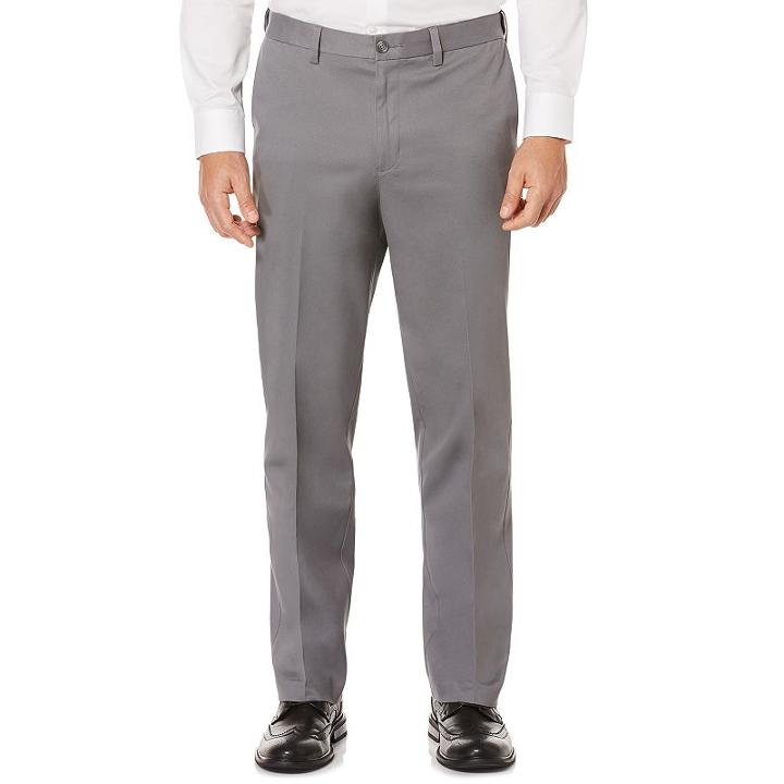 Men's Savane Ultimate Straight-fit Performance Flat-front Chino Pants, Size: 34x30, Grey Other