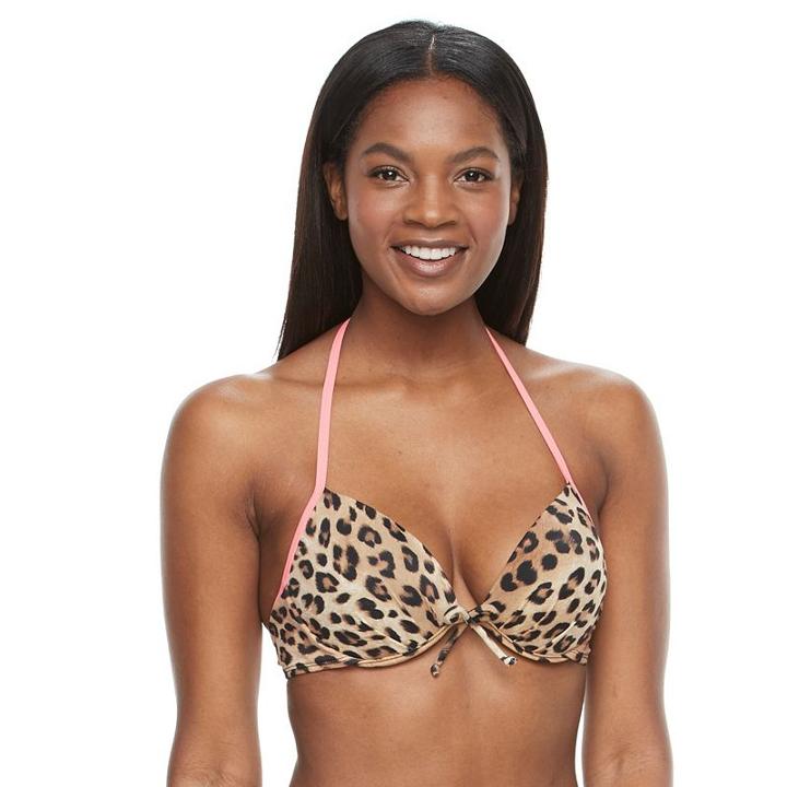 Women's S.o.s. Sun Ocean Sand Bra-sized Underwire Halter Bikini Top, Size: 36d/38d, Ovrfl Oth