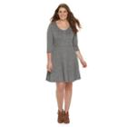 Juniors' Plus Size Cloud Chaser Raw-edge Henley Sweaterdress, Girl's, Size: 2xl, Med Grey